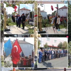 Cumhuriyet Bayramı etkinlikleri kapsamında Atatürk Heykeli önünde çelenk töreni yapıldı…